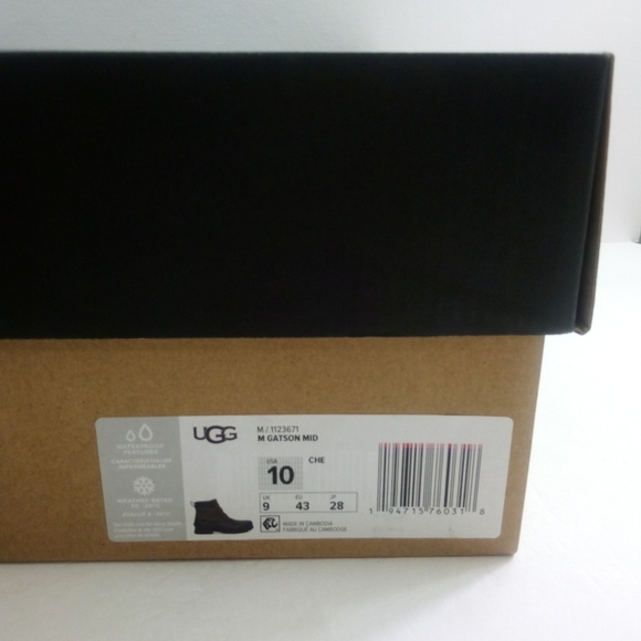 NEW UGG Gaston Mid Men 10 Women 12 Waterproof Brown Duck Boots 1123671 - Picture 8 of 8